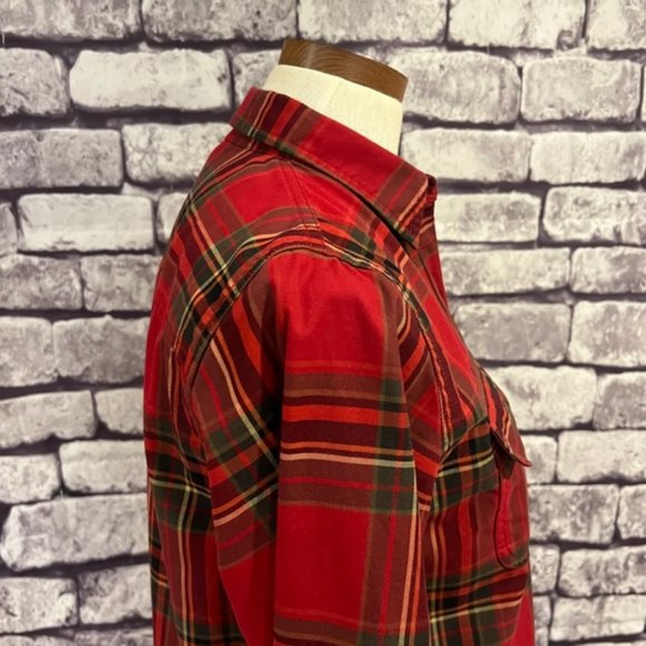 Lauren Ralph Lauren Red & Green Plaid Long Sleeve Top Size PM - Picture 9 of 11